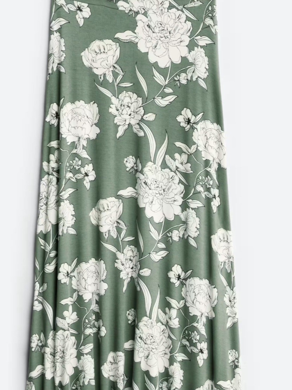 >Market & Spruce< Sage Green Floral Maxi Skirt